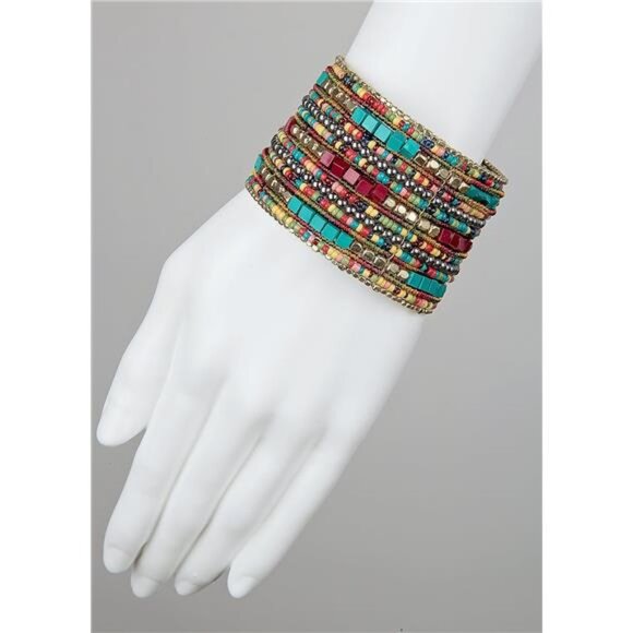 Amazon.com: SPUNKYsoul Presents Lúcia Cuff Bracelets for  Beaded Bohemian unique Cuff Bracelet for Women